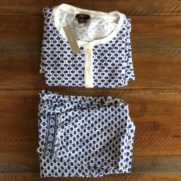 J. Crew Other - J Crew Pajamas Henley Block Print